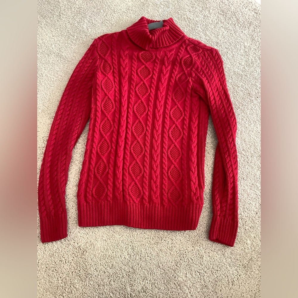 Croft & Barrow Vibrant Red Cowl Neck Sweater